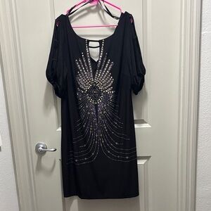 Bisou Bisou Black Dress with Keyhole Detail